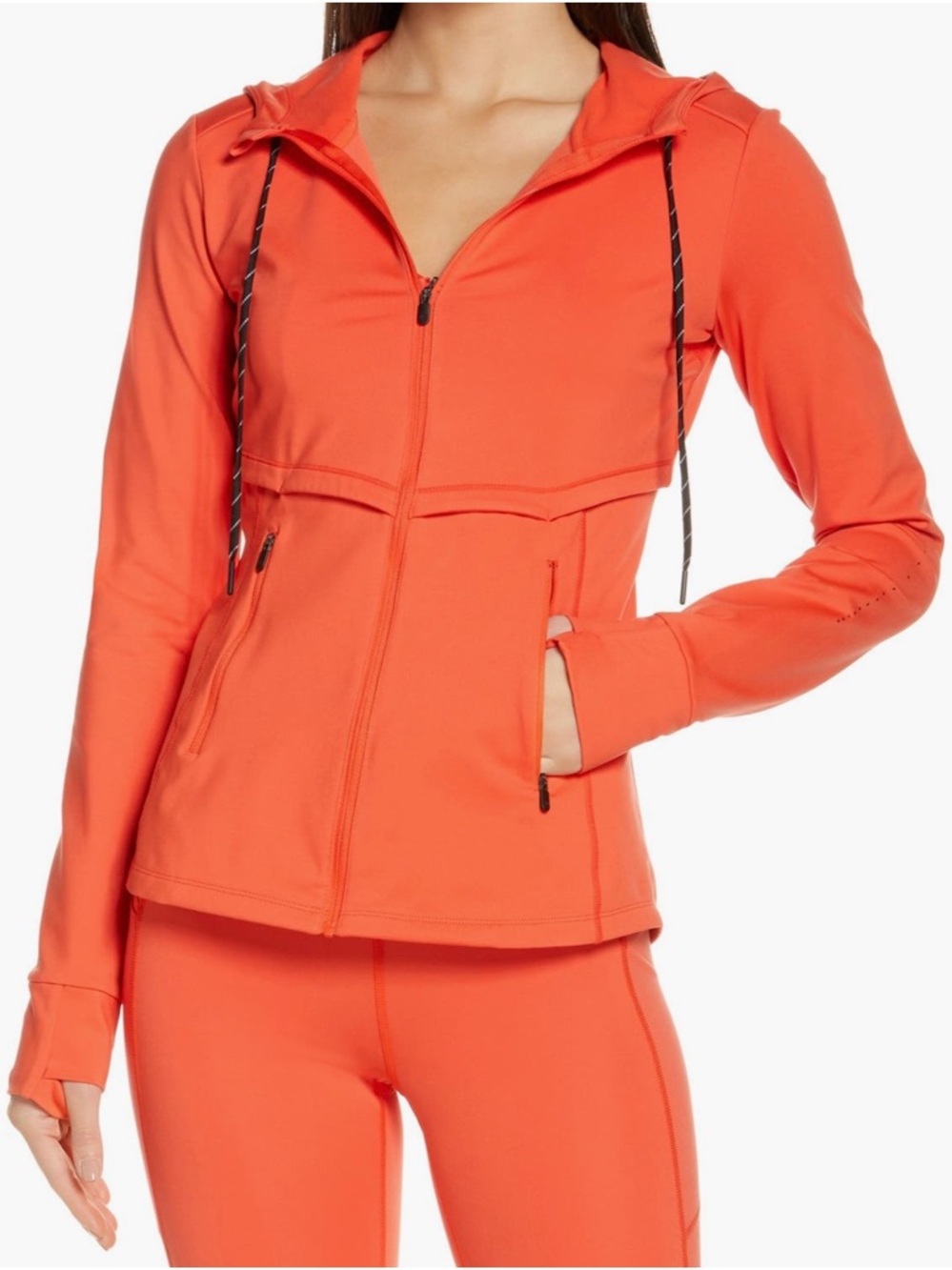 Zella run  in cozy tech water resistant zip hooded jacket